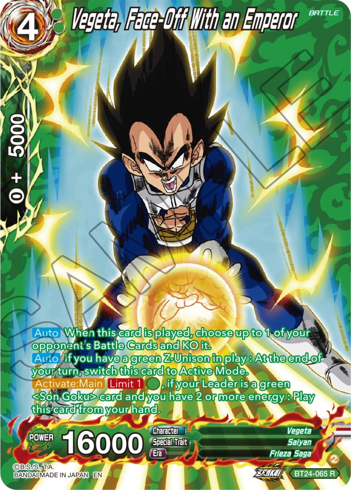 Vegeta, Face-Off With an Emperor (Collector Booster) (BT24-065) [Beyond Generations] | Shuffle n Cut Hobbies & Games