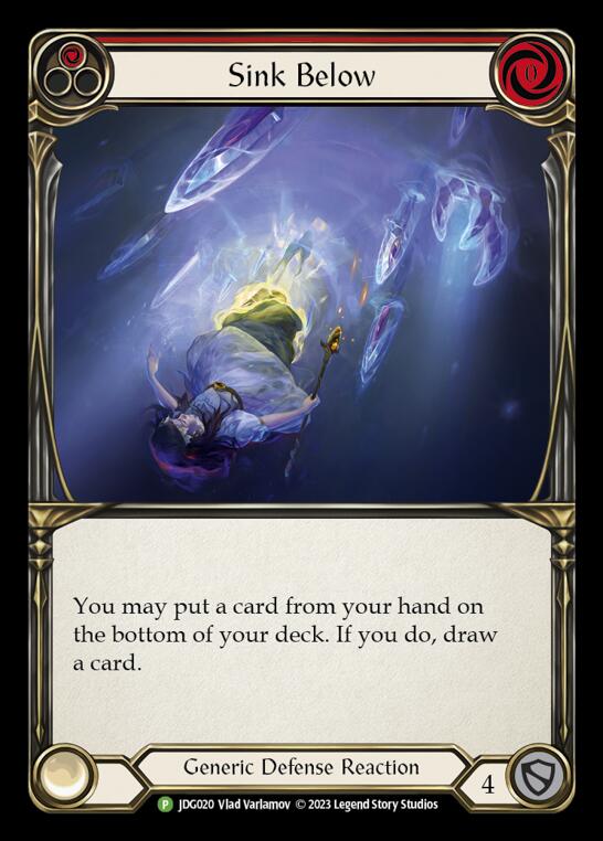 Sink Below (Red) [JDG020] (Promo)  Cold Foil | Shuffle n Cut Hobbies & Games