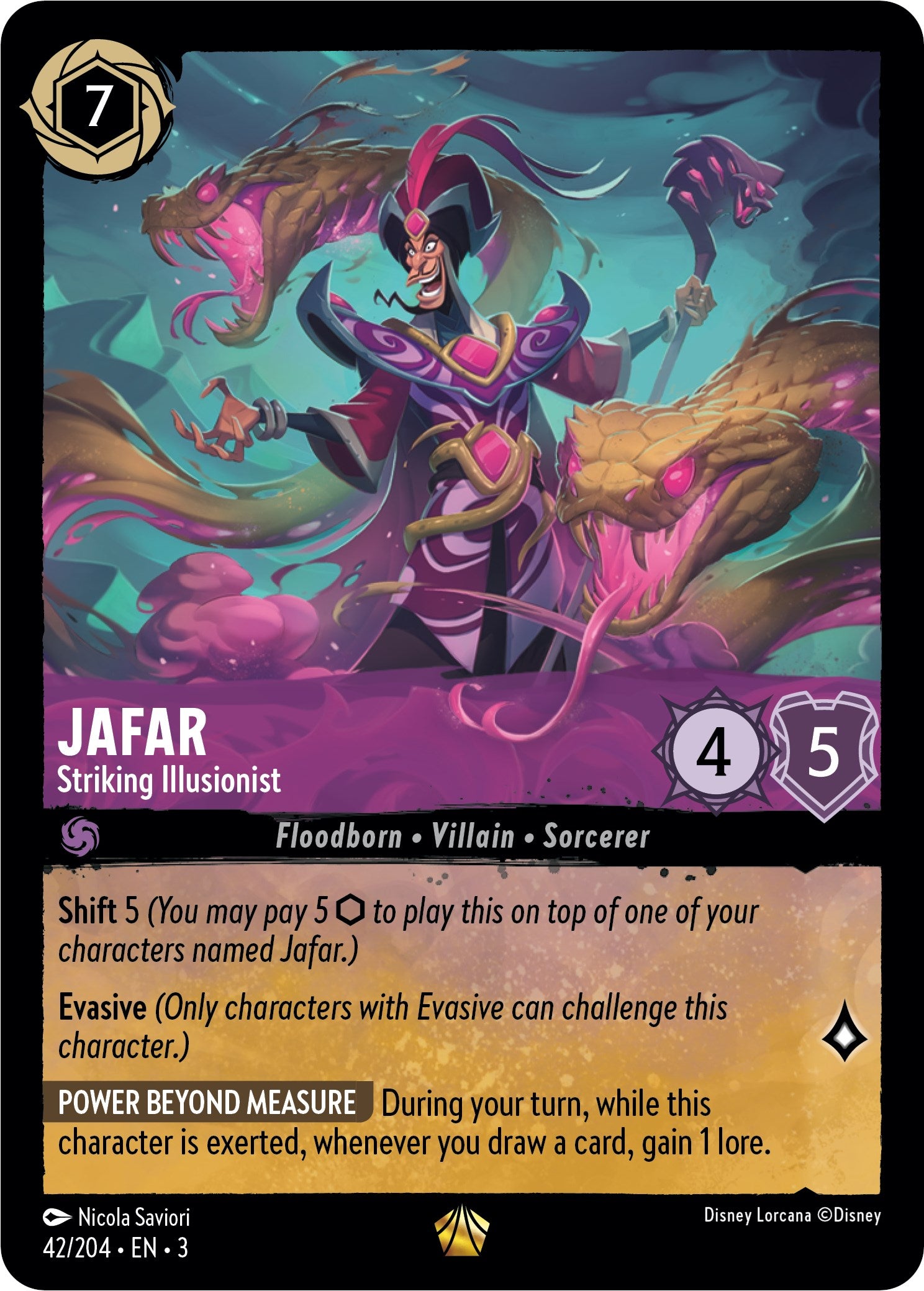 Jafar - Striking Illusionist (42/204) [Into the Inklands] | Shuffle n Cut Hobbies & Games
