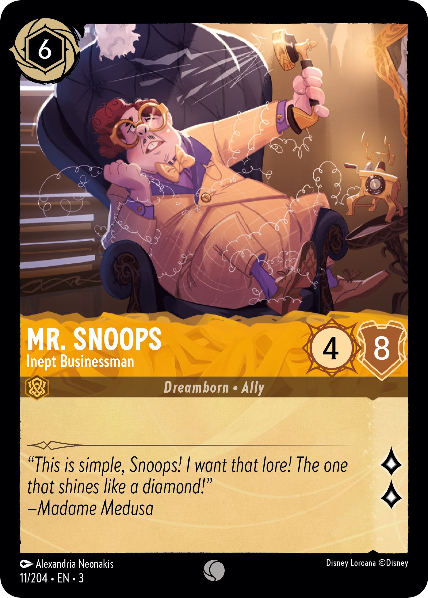 Mr. Snoops - Inept Businessman (11/204) [Into the Inklands] | Shuffle n Cut Hobbies & Games