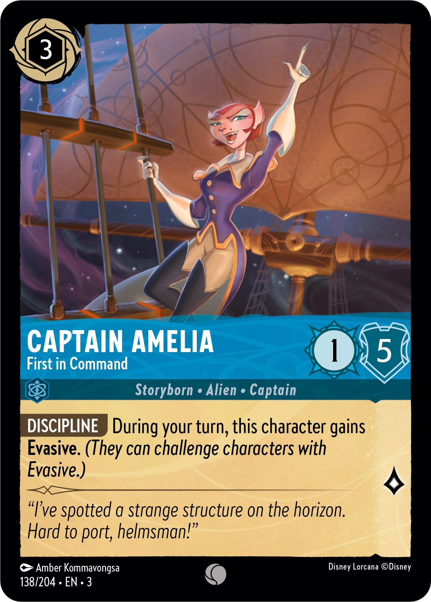 Captain Amelia - First in Command (138//204) [Into the Inklands] | Shuffle n Cut Hobbies & Games