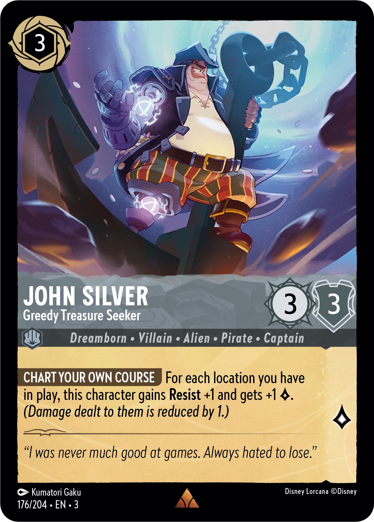 John Silver - Greedy Treasure Seeker (176/204) [Into the Inklands] | Shuffle n Cut Hobbies & Games