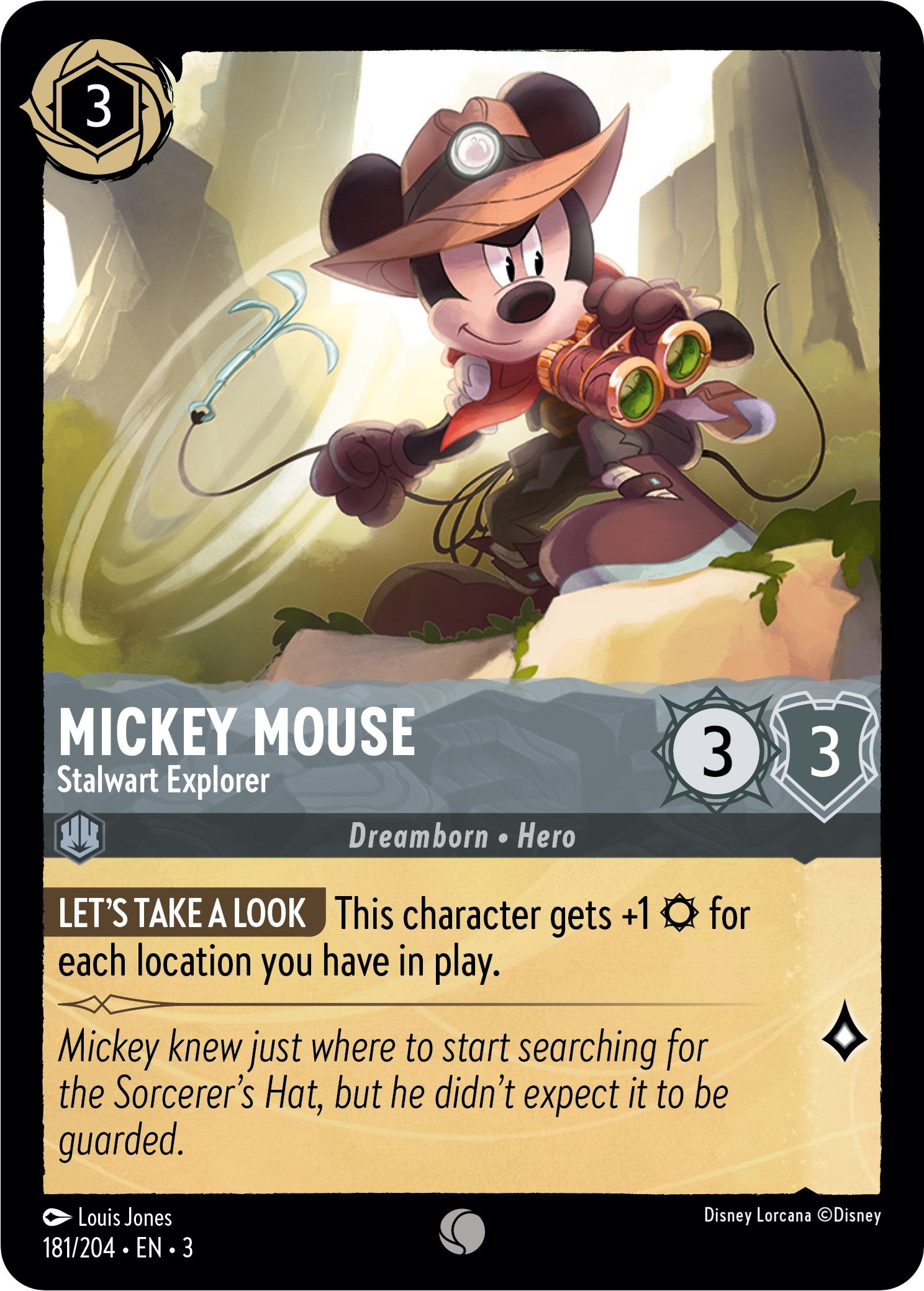 Mickey Mouse - Stalwart Explorer (181/204) [Into the Inklands] | Shuffle n Cut Hobbies & Games