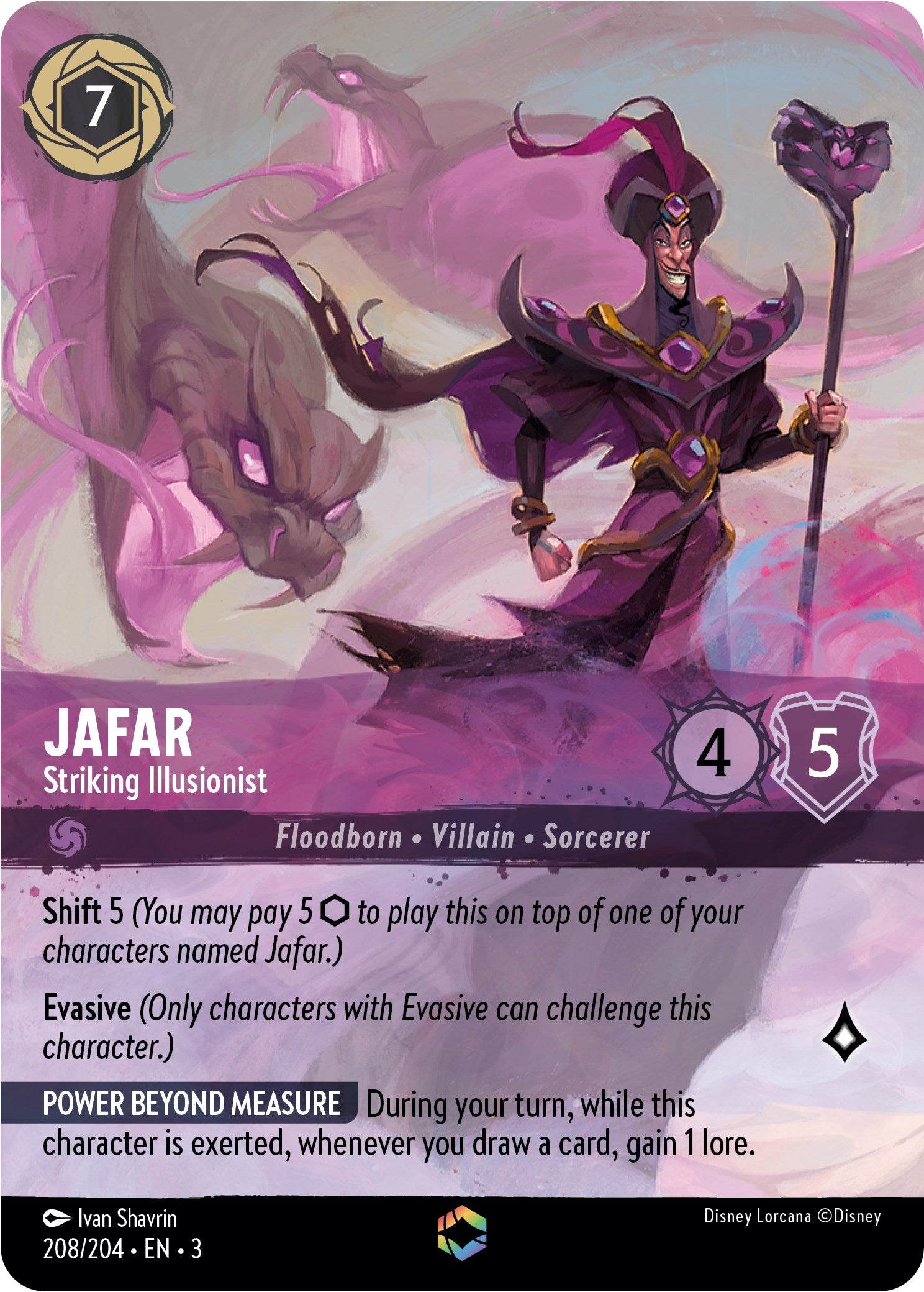 Jafar - Striking Illusionist (Enchanted) (208/204) [Into the Inklands] | Shuffle n Cut Hobbies & Games