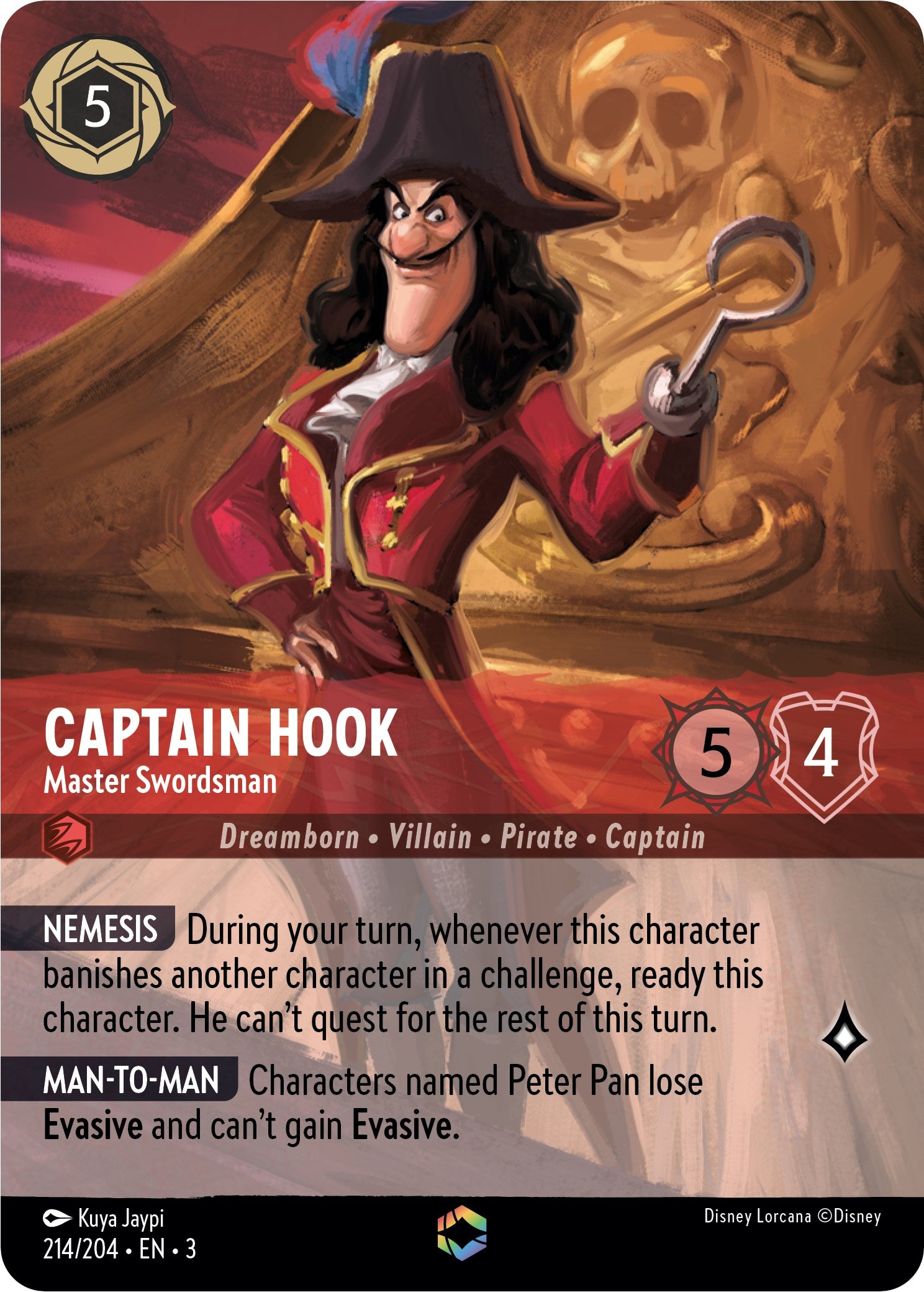 Captain Hook - Master Swordsman (Enchanted) (214/204) [Into the Inklands] | Shuffle n Cut Hobbies & Games