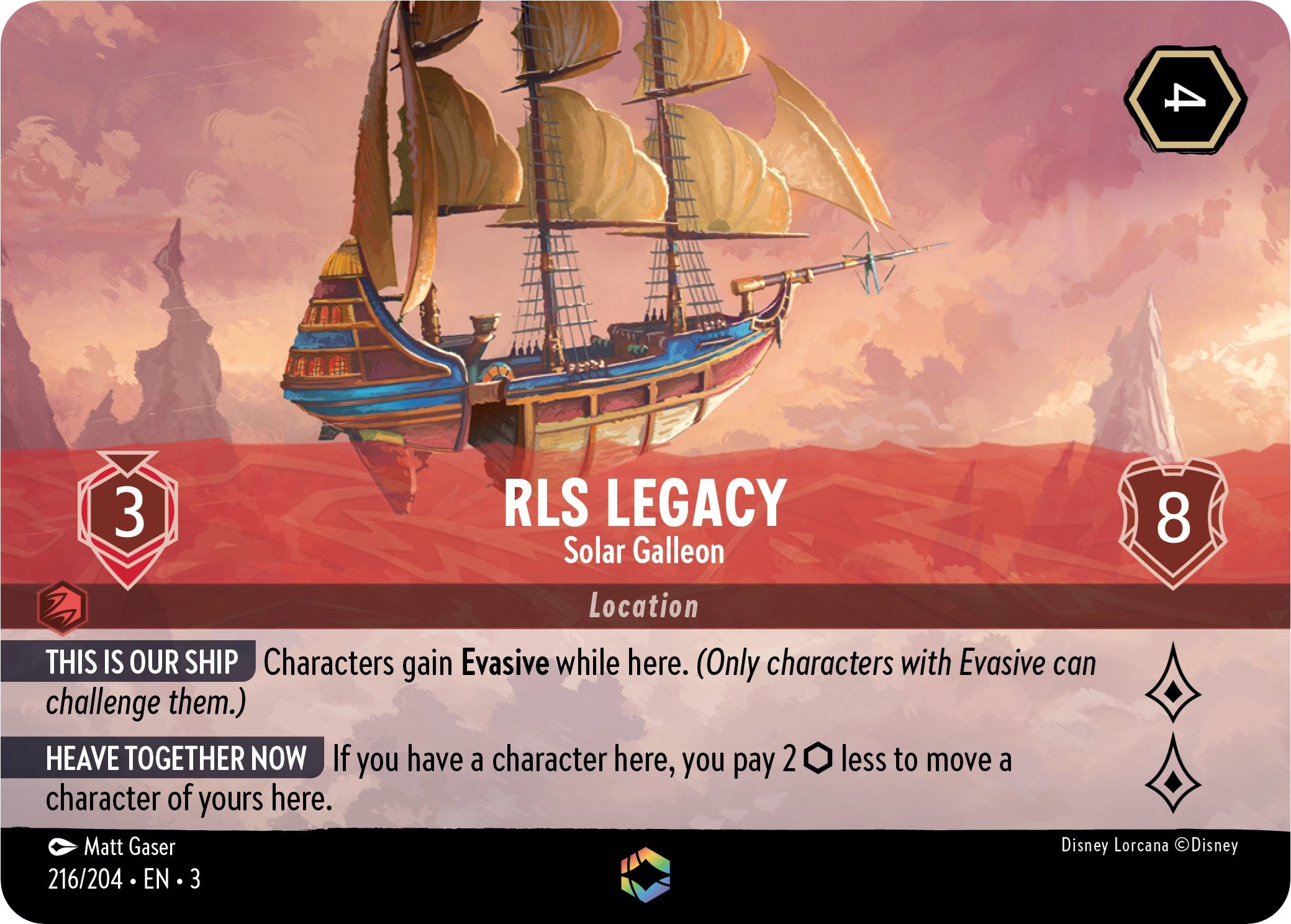 RLS Legacy - Solar Galleon (Enchanted) (216/204) [Into the Inklands] | Shuffle n Cut Hobbies & Games