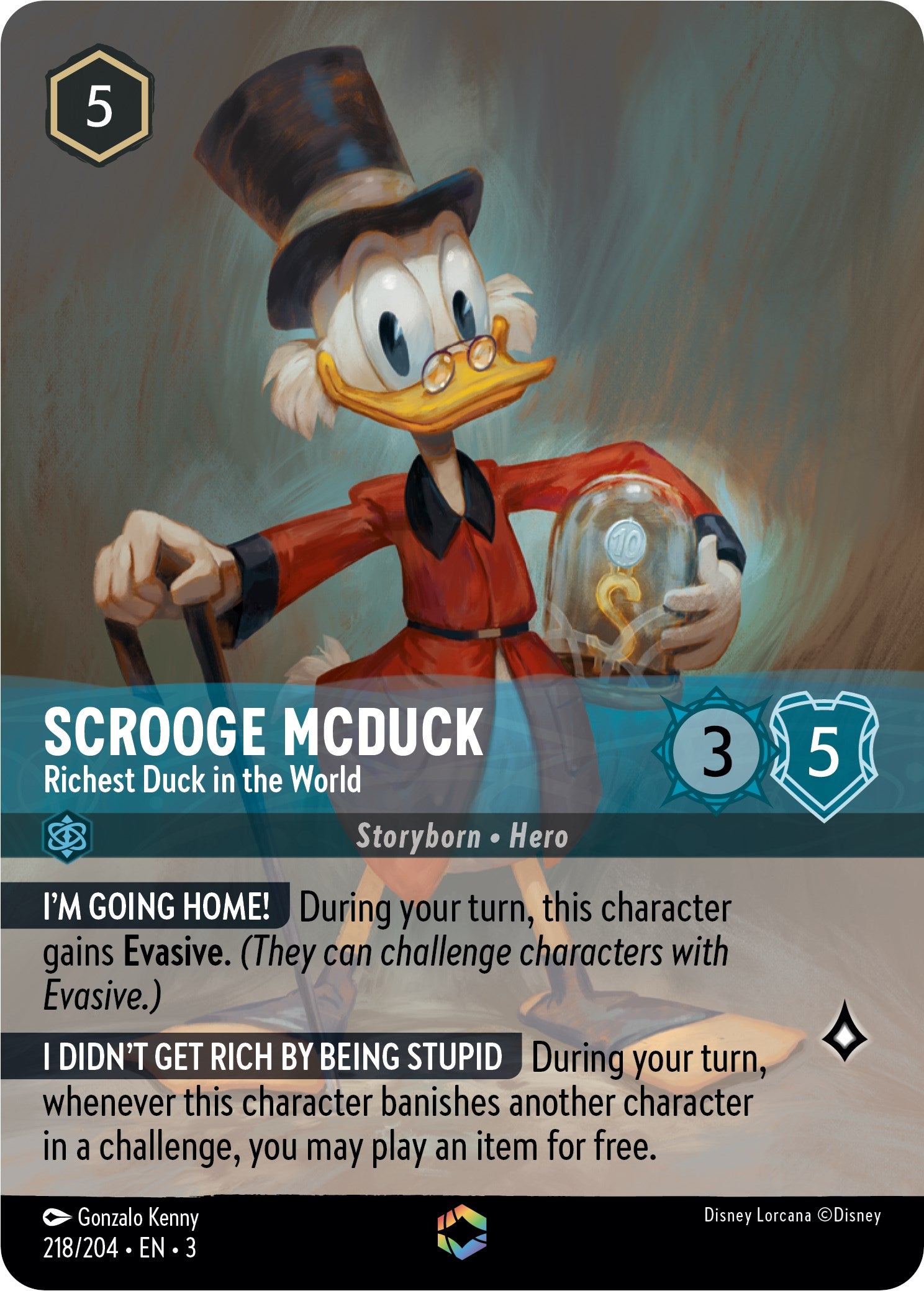 Scrooge McDuck - Richest Duck in the World (Enchanted) (218/204) [Into the Inklands] | Shuffle n Cut Hobbies & Games