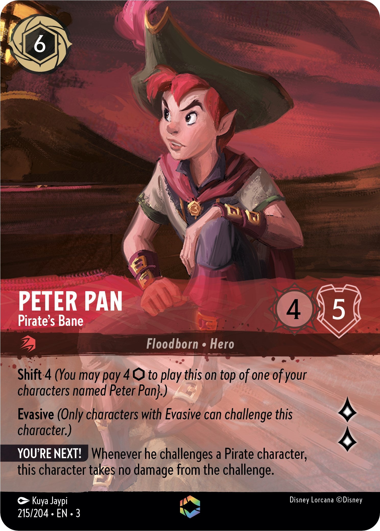 Peter Pan - Pirate's Bane (Enchanted) (215/204) [Into the Inklands] | Shuffle n Cut Hobbies & Games