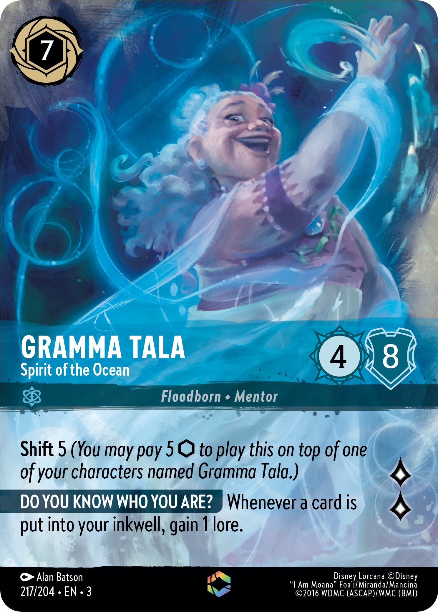 Gramma Tala - Spirit of the Ocean (Enchanted) (217/204) [Into the Inklands] | Shuffle n Cut Hobbies & Games