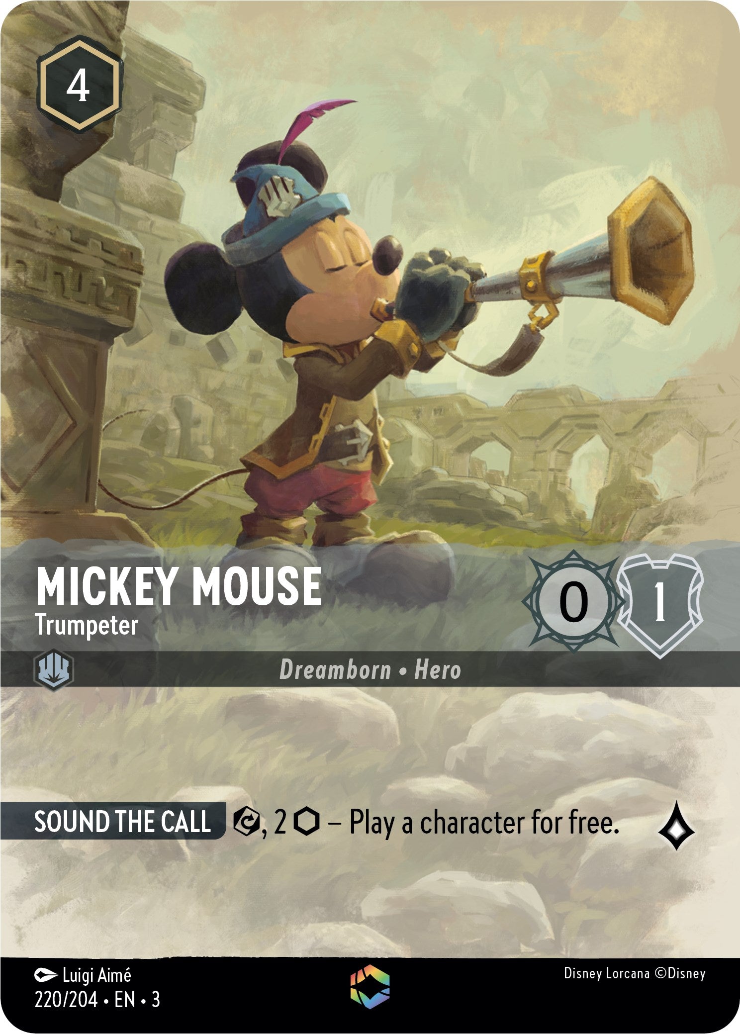 Mickey Mouse -Trumpeter (Enchanted) (220/204) [Into the Inklands] | Shuffle n Cut Hobbies & Games