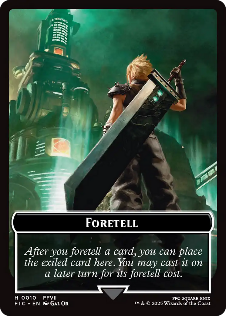 Foretell // Treasure Double-Sided Token (Surge Foil) [FINAL FANTASY Commander Tokens] | Shuffle n Cut Hobbies & Games