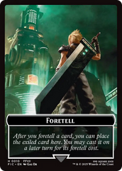 Foretell // Treasure Double-Sided Token (Surge Foil) [FINAL FANTASY Commander Tokens] | Shuffle n Cut Hobbies & Games