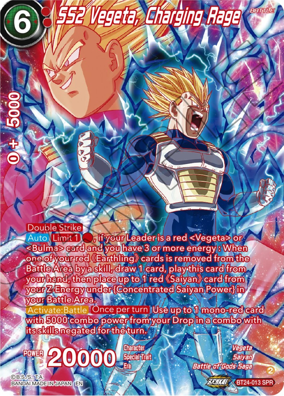 SS2 Vegeta, Charging Rage (SPR) (BT24-013) [Beyond Generations] | Shuffle n Cut Hobbies & Games