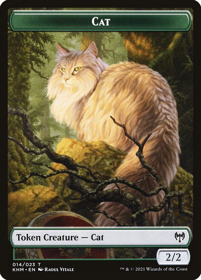 Human Warrior // Cat Double-Sided Token [Kaldheim Tokens] | Shuffle n Cut Hobbies & Games