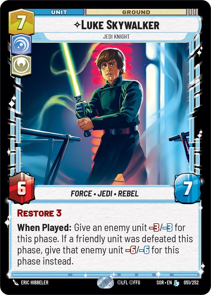 Luke Skywalker - Jedi Knight (051/252) [Spark of Rebellion] | Shuffle n Cut Hobbies & Games