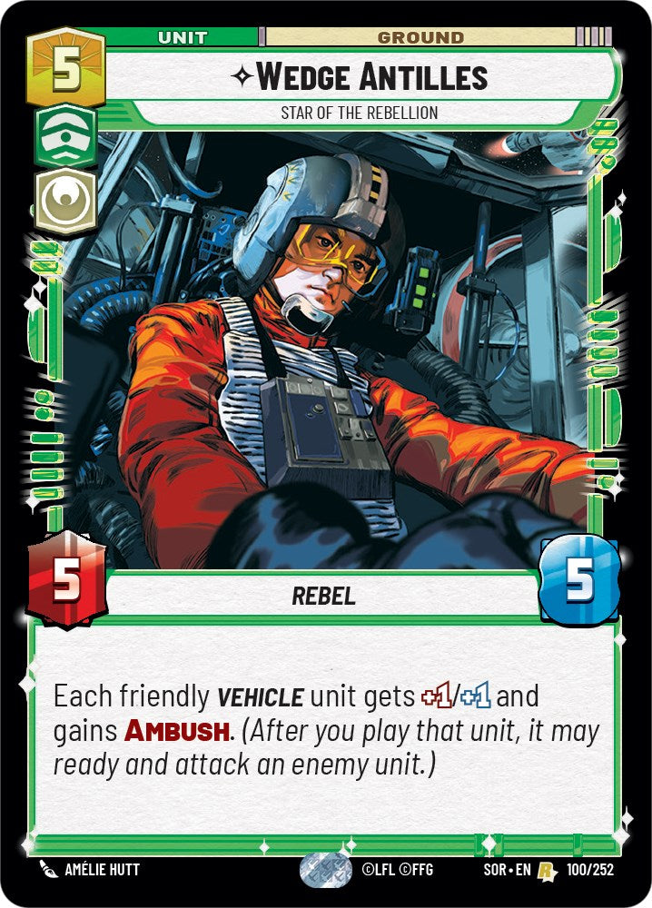 Wedge Antilles - Star of the Rebellion (100/252) [Spark of Rebellion] | Shuffle n Cut Hobbies & Games