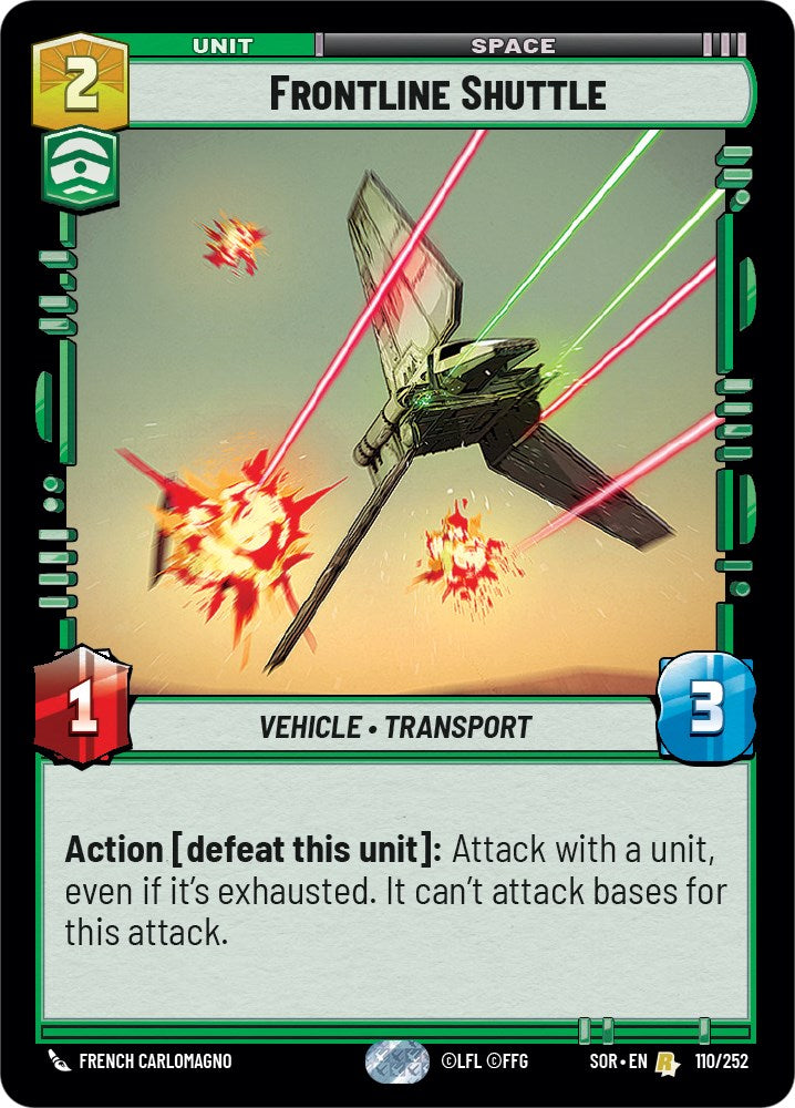 Frontline Shuttle (110/252) [Spark of Rebellion] | Shuffle n Cut Hobbies & Games