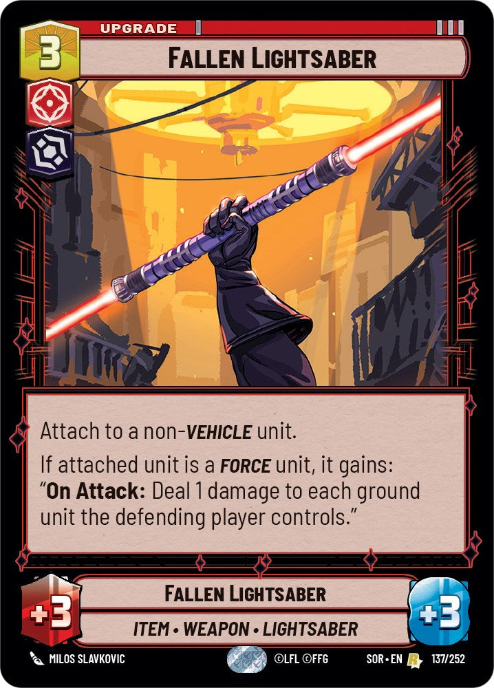 Fallen Lightsaber (137/252) [Spark of Rebellion] | Shuffle n Cut Hobbies & Games