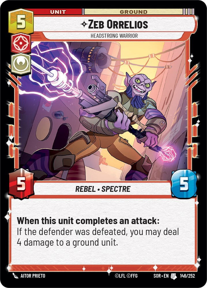 Zeb Orrelios - Headstrong Warrior (146/252) [Spark of Rebellion] | Shuffle n Cut Hobbies & Games