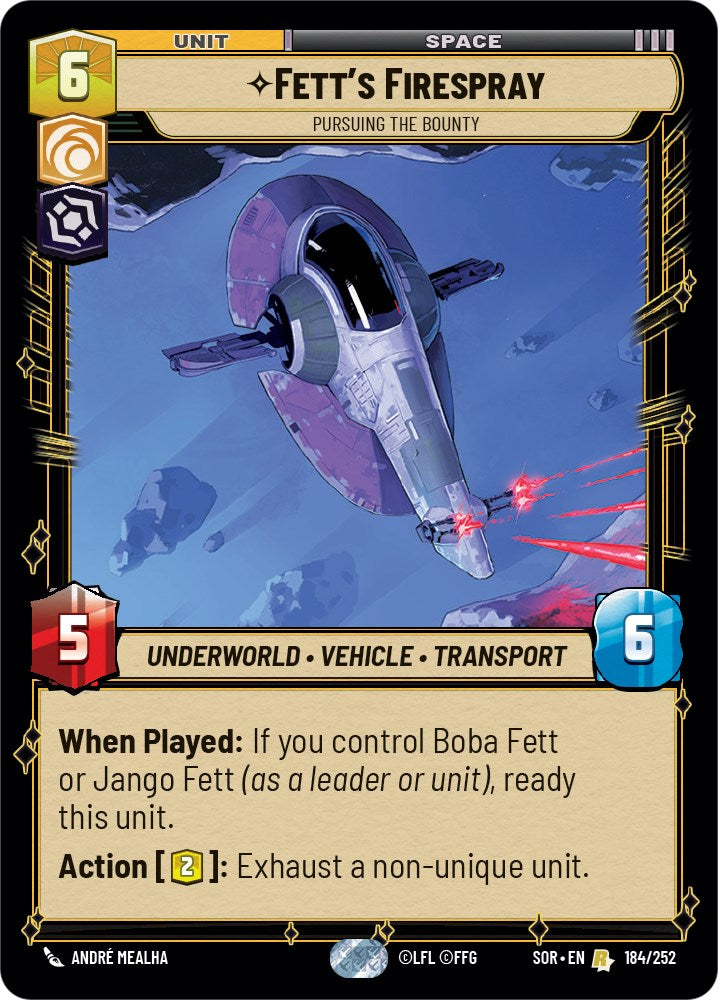 Fett's Firespray - Pursuing the Bounty (184/252) [Spark of Rebellion] | Shuffle n Cut Hobbies & Games