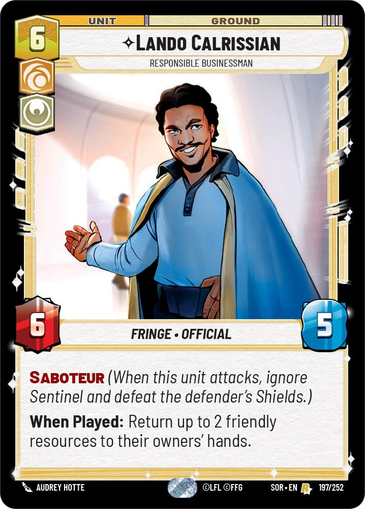 Lando Calrissian - Responsible Businessman (197/252) [Spark of Rebellion] | Shuffle n Cut Hobbies & Games