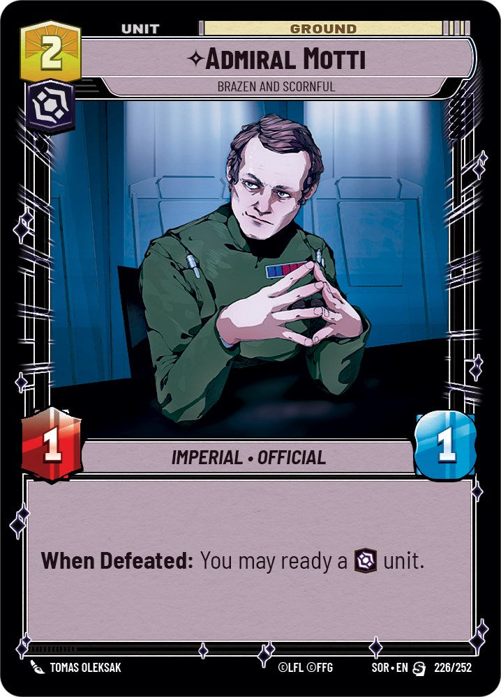 Admiral Motti - Brazen and Scornful (226/252) [Spark of Rebellion] | Shuffle n Cut Hobbies & Games