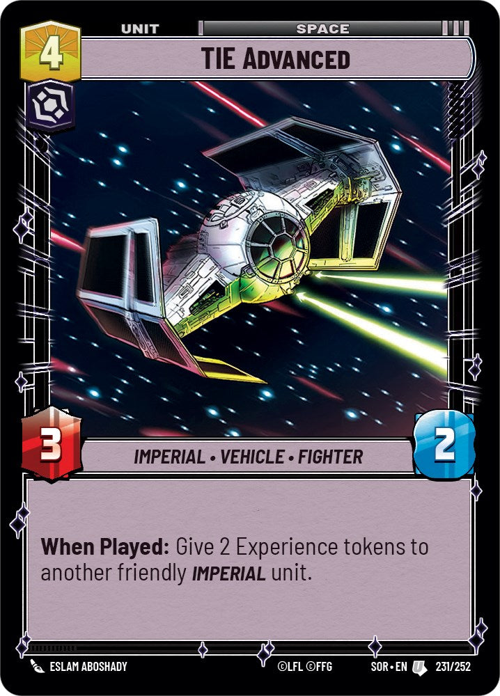 TIE Advanced (231/252) [Spark of Rebellion] | Shuffle n Cut Hobbies & Games