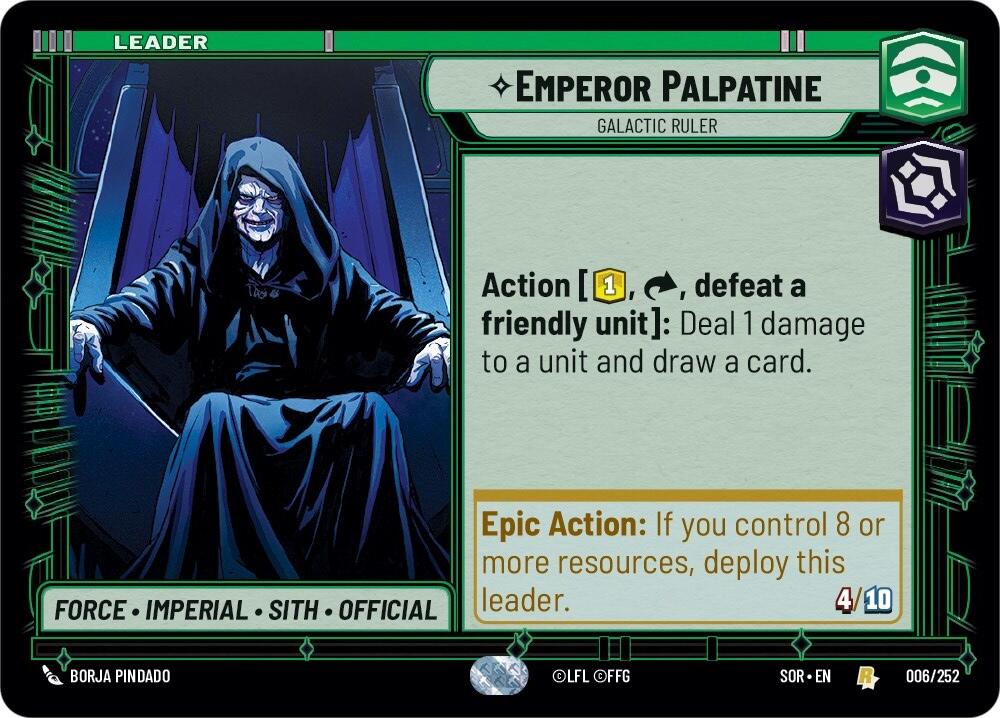Emperor Palpatine - Galactic Ruler (006/252) [Spark of Rebellion] | Shuffle n Cut Hobbies & Games
