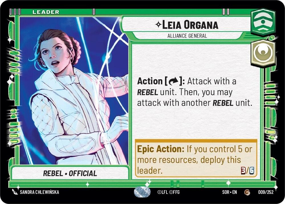 Leia Organa - Alliance General (009/252) [Spark of Rebellion] | Shuffle n Cut Hobbies & Games