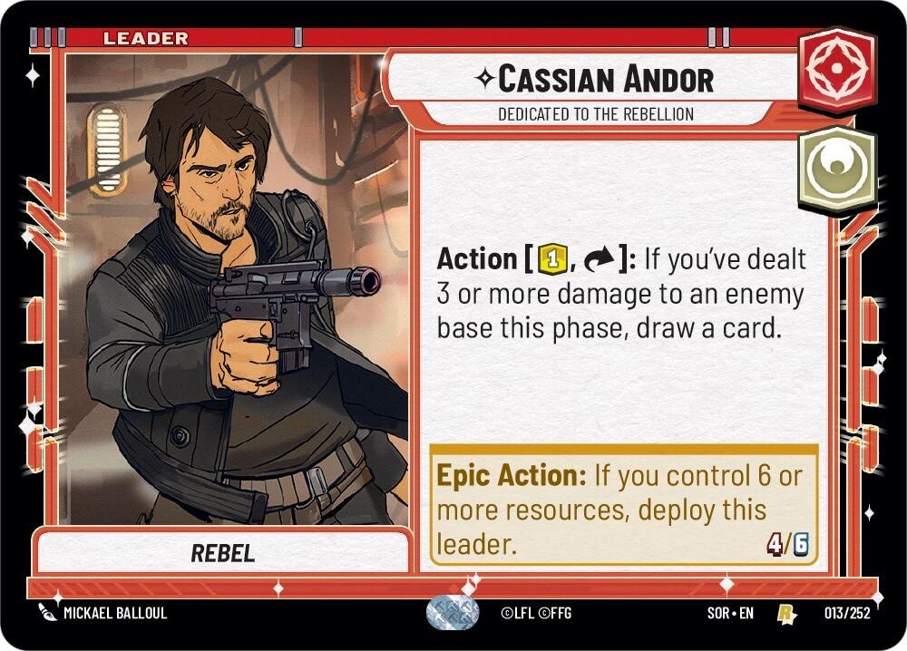 Cassian Andor - Dedicated to the Rebellion (013/252) [Spark of Rebellion] | Shuffle n Cut Hobbies & Games