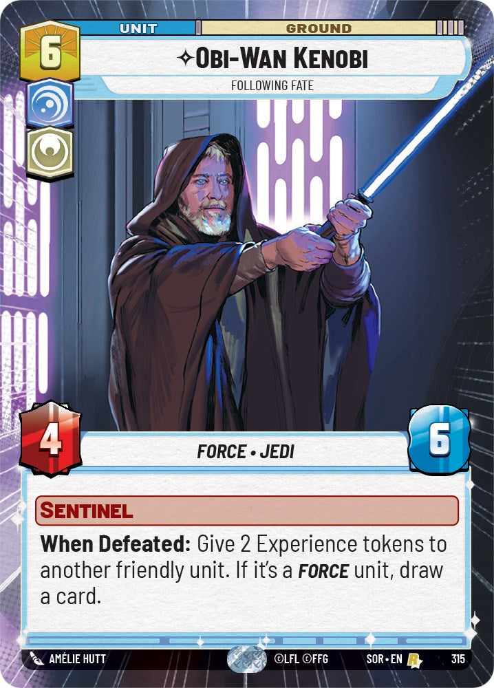 Obi-Wan Kenobi - Following Fate (Hyperspace) (315) [Spark of Rebellion] | Shuffle n Cut Hobbies & Games