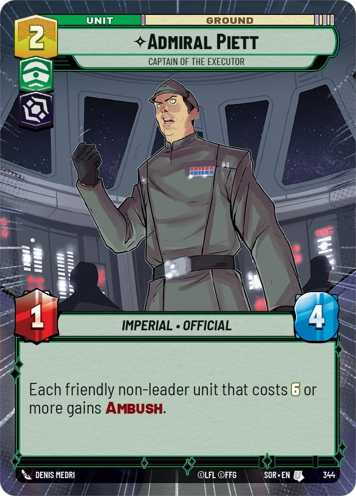 Admiral Piett - Captain of the Executor (Hyperspace) (344) [Spark of Rebellion] | Shuffle n Cut Hobbies & Games