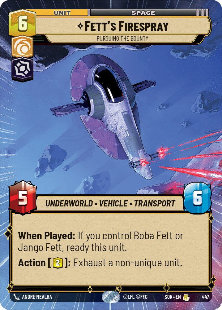 Fett's Firespray - Pursuing the Bounty (Hyperspace) (447) [Spark of Rebellion] | Shuffle n Cut Hobbies & Games