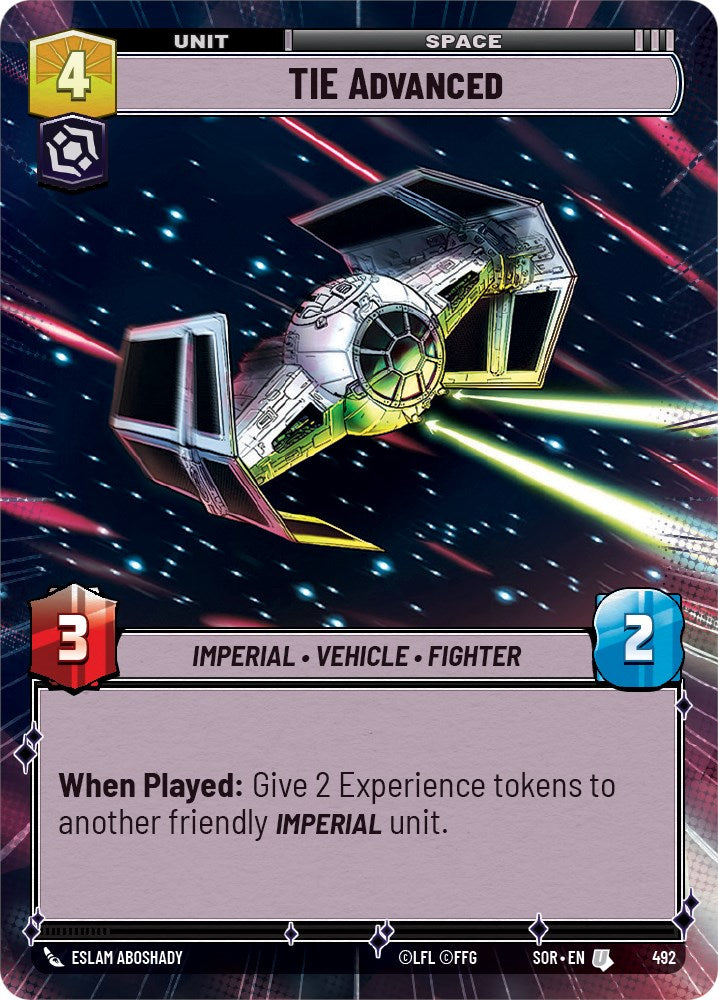 TIE Advanced (Hyperspace) (492) [Spark of Rebellion] | Shuffle n Cut Hobbies & Games