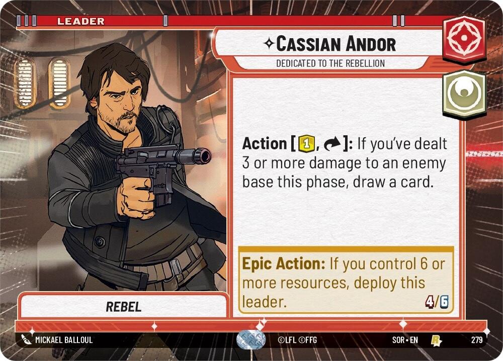 Cassian Andor - Dedicated to the Rebellion (Hyperspace) (279) [Spark of Rebellion] | Shuffle n Cut Hobbies & Games