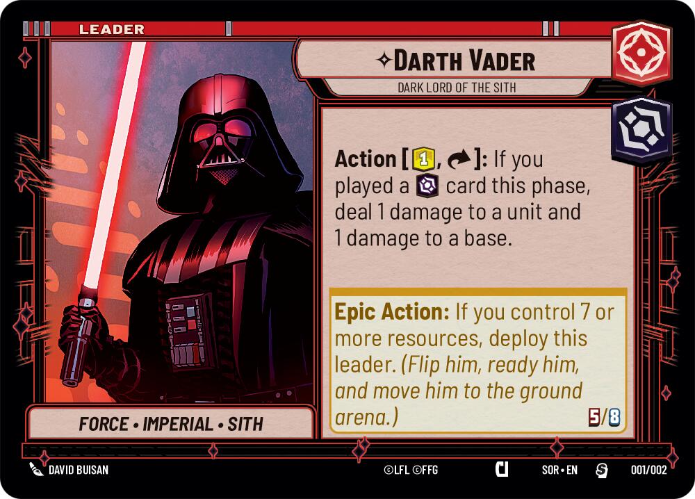 Darth Vader - Dark Lord of the Sith (001/002) (Prerelease Promo) (001/002) [Spark of Rebellion Promos] | Shuffle n Cut Hobbies & Games