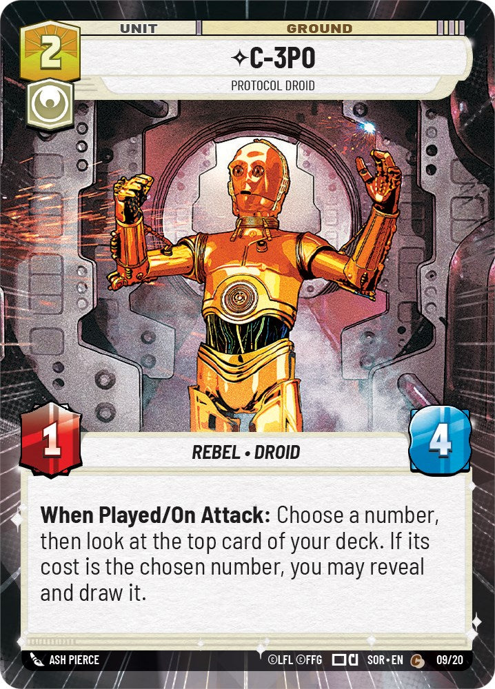 C-3PO - Protocol Droid (Hyperspace) (9/20) [Spark of Rebellion: Weekly Play] | Shuffle n Cut Hobbies & Games