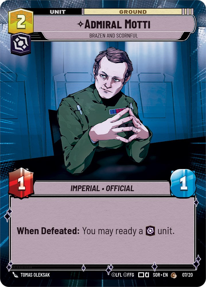 Admiral Motti - Brazen and Scornful (Hyperspace) (7/20) [Spark of Rebellion: Weekly Play] | Shuffle n Cut Hobbies & Games