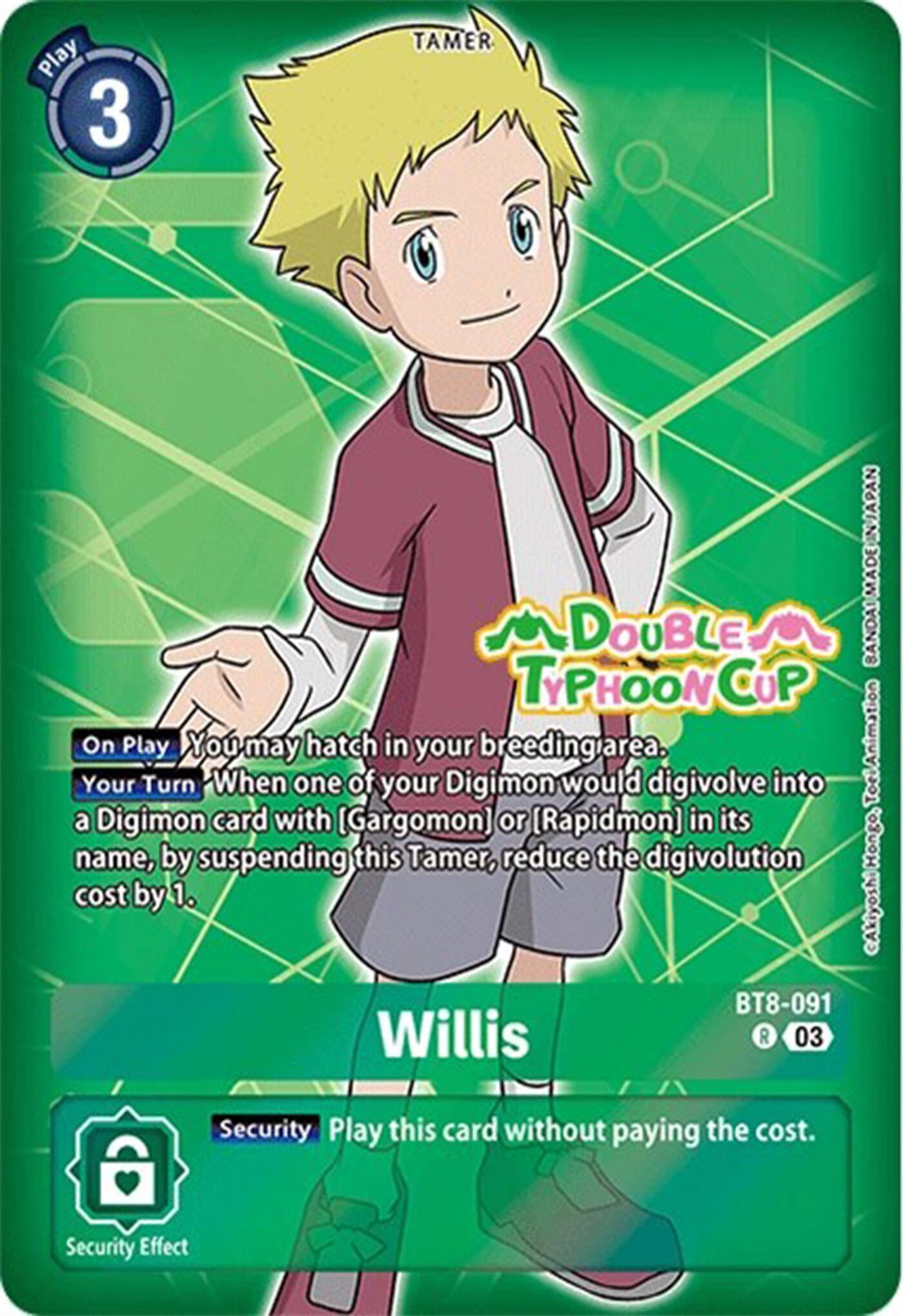 Willis [BT8-091] (Reprint) [Starter Deck: Double Typhoon Advanced Deck Set Pre-Release Cards] | Shuffle n Cut Hobbies & Games