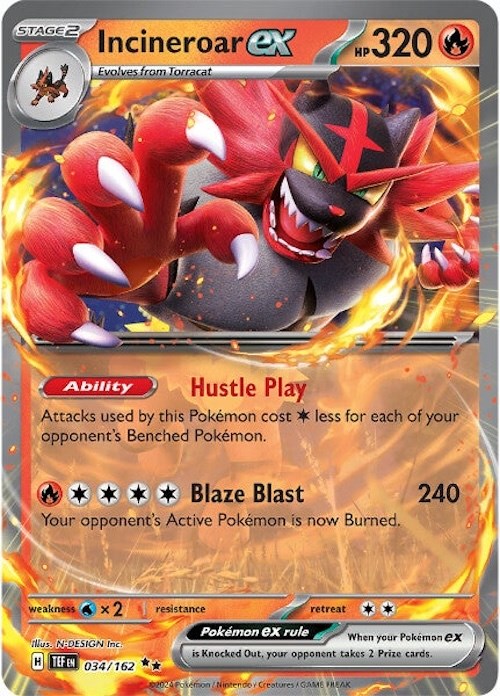 Incineroar ex (034/162) [Scarlet & Violet: Temporal Forces] | Shuffle n Cut Hobbies & Games