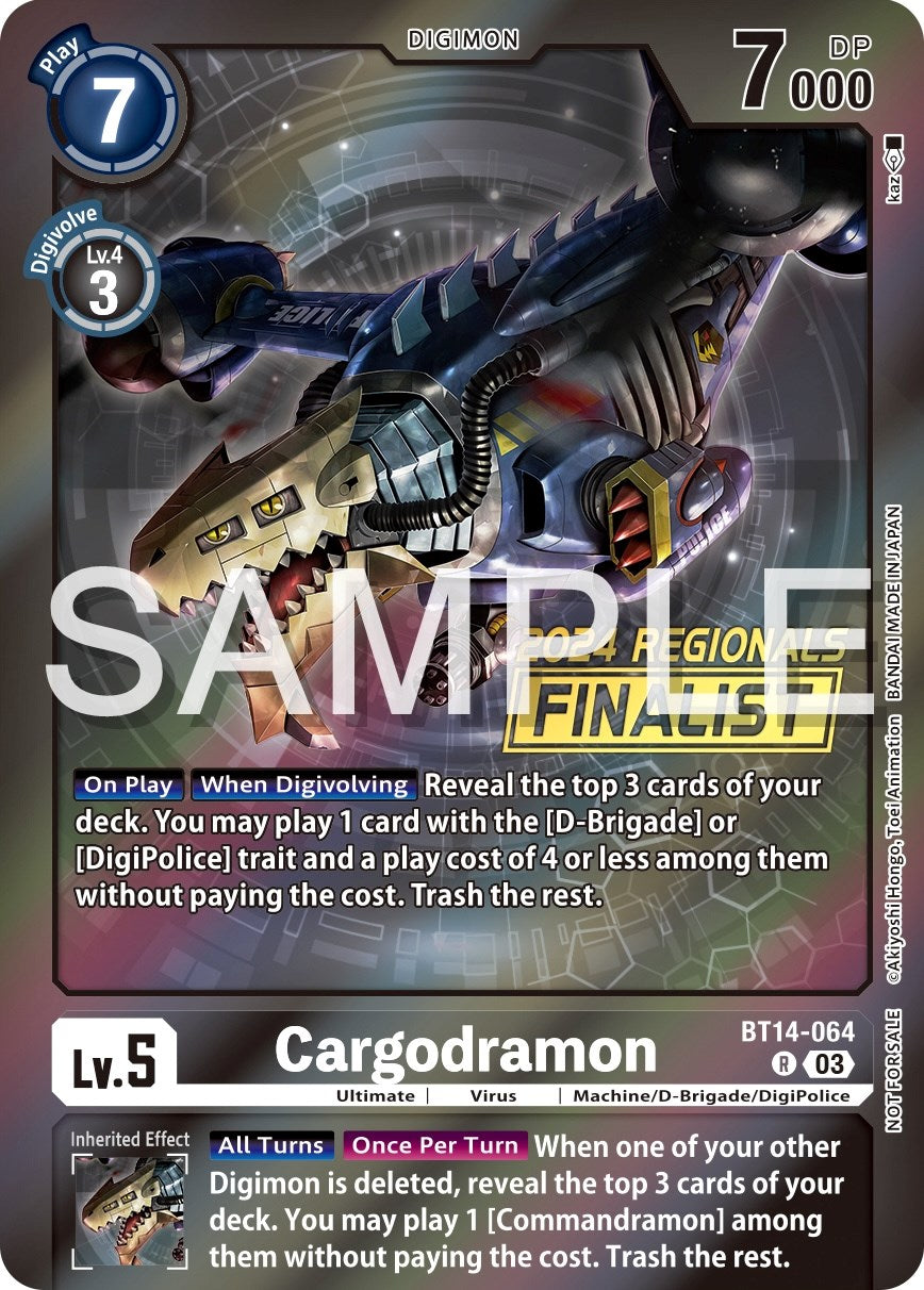 Cargodramon [BT14-064] (2024 Regionals Finalist) [Blast Ace Promos] | Shuffle n Cut Hobbies & Games