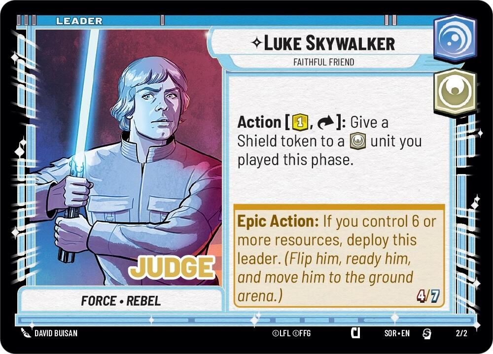 Luke Skywalker - Faithful Friend (3/002) (Judge Promo) (002/002) [Spark of Rebellion Promos] | Shuffle n Cut Hobbies & Games