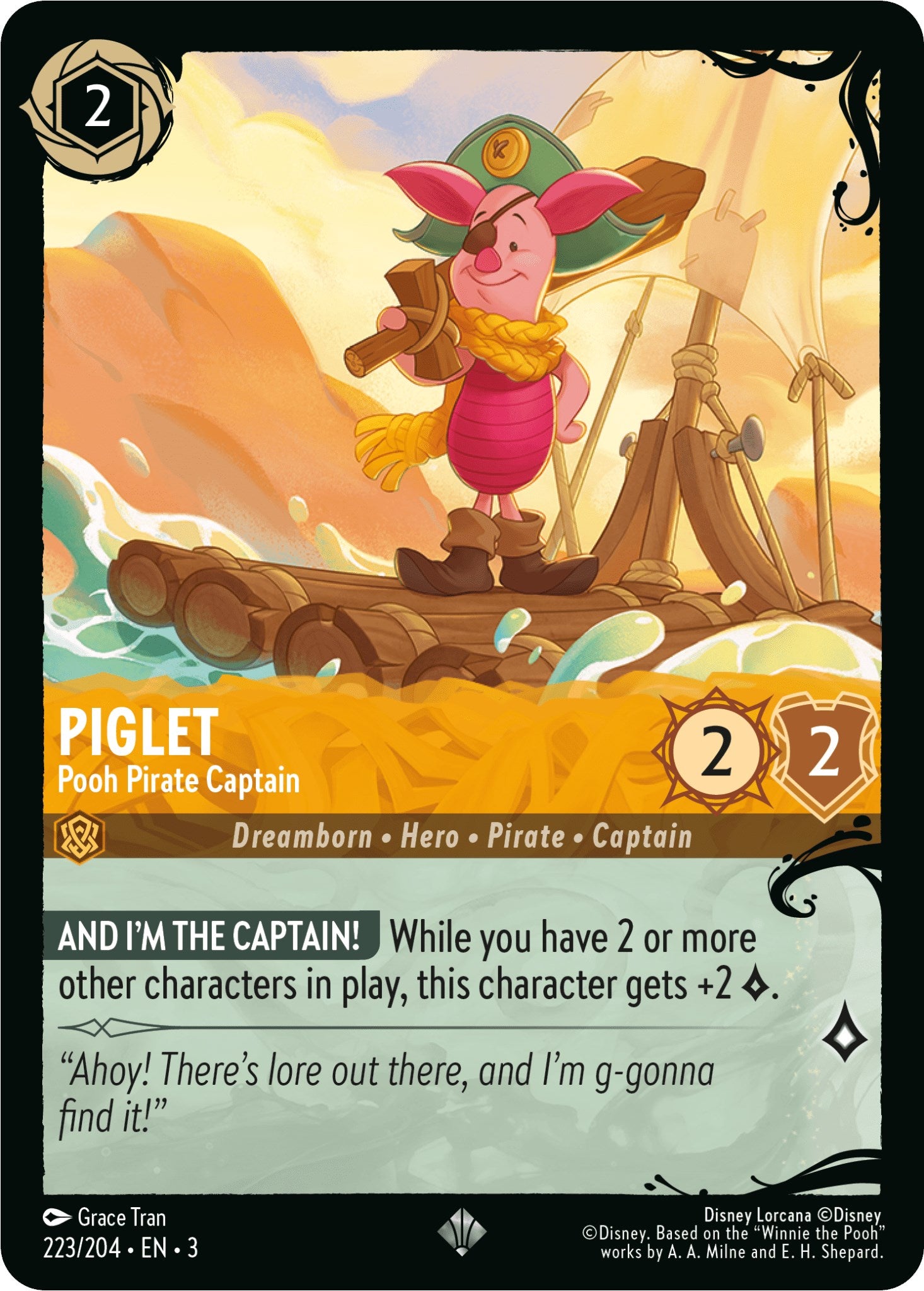 Piglet - Pooh Pirate Captain (223/204) [Ursula's Return] | Shuffle n Cut Hobbies & Games