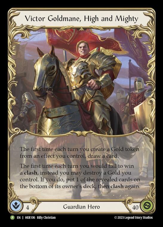 Victor Goldmane, High and Mighty [HER106] (Promo)  Rainbow Foil | Shuffle n Cut Hobbies & Games
