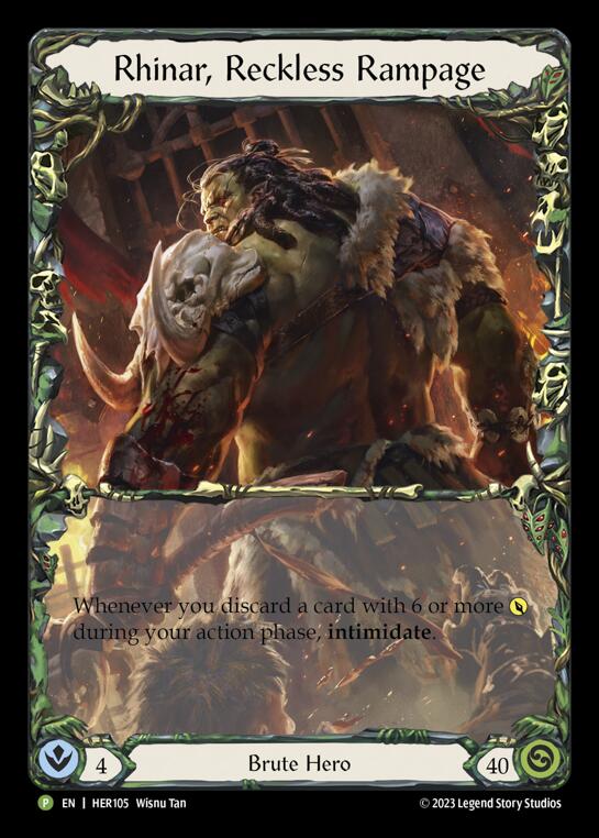 Rhinar, Reckless Rampage [HER105] (Promo)  Rainbow Foil | Shuffle n Cut Hobbies & Games