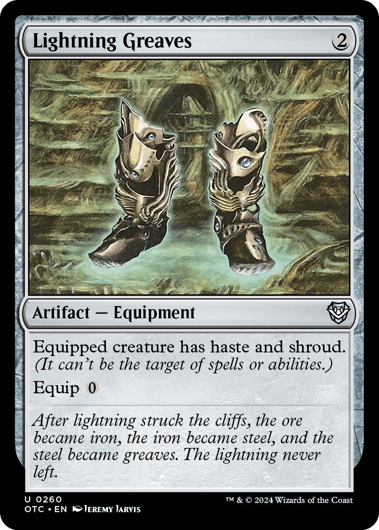Lightning Greaves [Outlaws of Thunder Junction Commander] | Shuffle n Cut Hobbies & Games