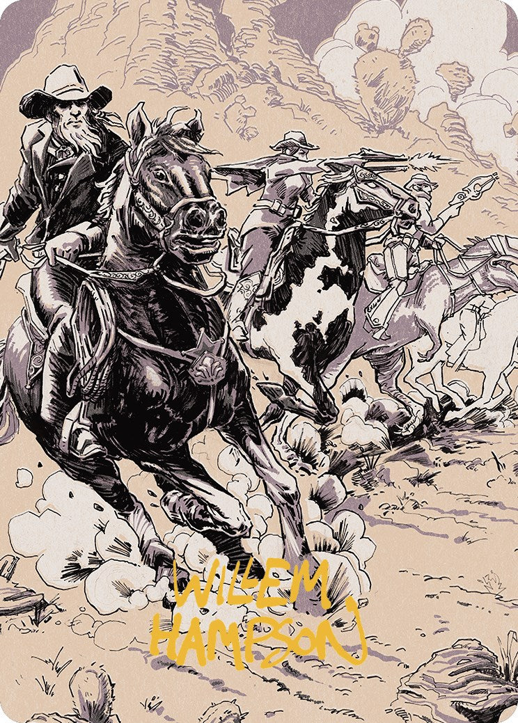 Overwhelming Forces Art Card (Gold-Stamped Signature) [Outlaws of Thunder Junction Art Series] | Shuffle n Cut Hobbies & Games