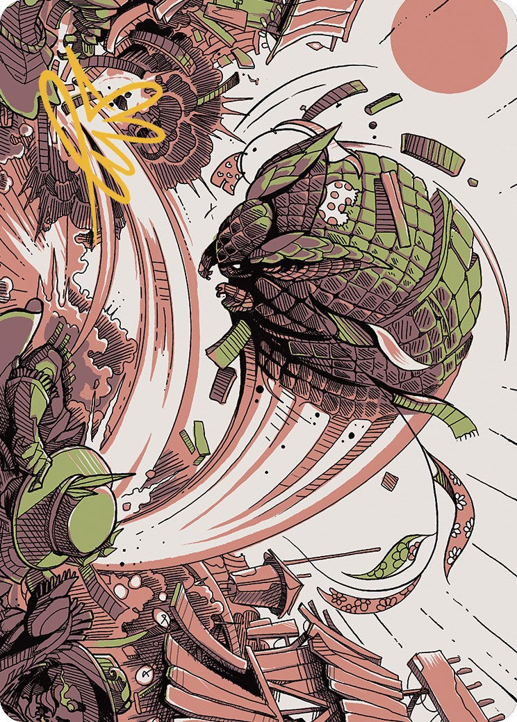 Savage Smash Art Card (Gold-Stamped Signature) [Outlaws of Thunder Junction Art Series] | Shuffle n Cut Hobbies & Games