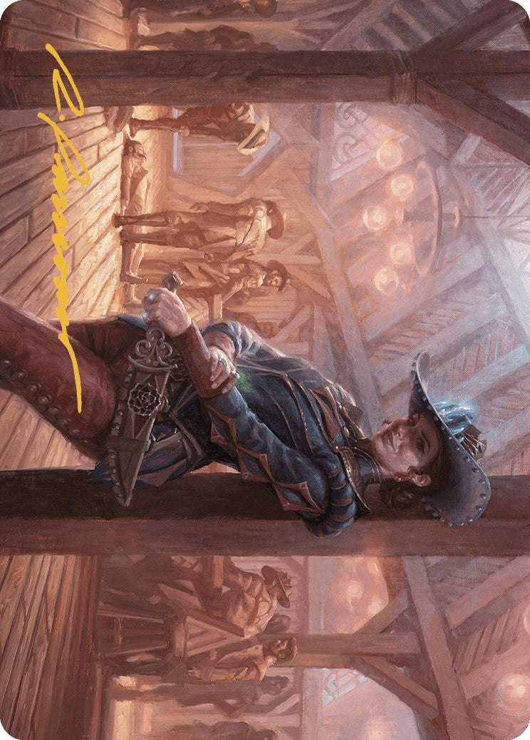 Marchesa, Dealer of Death Art Card (Gold-Stamped Signature) [Outlaws of Thunder Junction Art Series] | Shuffle n Cut Hobbies & Games