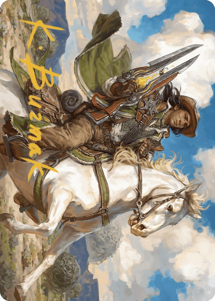 Wylie Duke, Atiin Hero Art Card (Gold-Stamped Signature) [Outlaws of Thunder Junction Art Series] | Shuffle n Cut Hobbies & Games